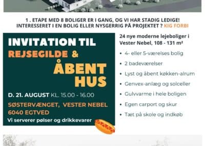 Vi invitere til rejsegilde og åbent hus på Søstervænget i Vester Nebel